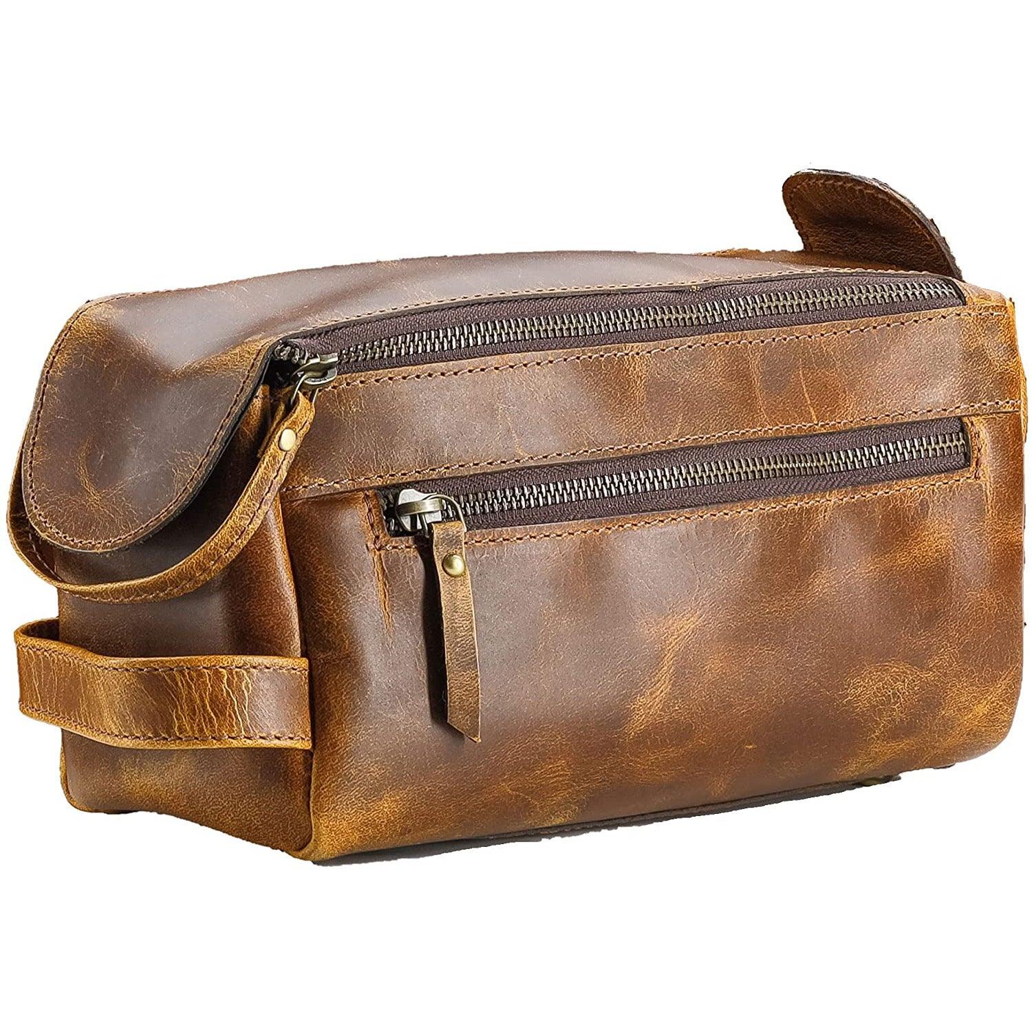 Komalc leather sale toiletry bag