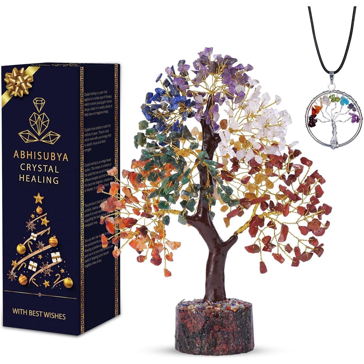 Seven Chakra Tree - Healing Crystal - Chakra Tree of Life - Spiritual Decor  - Gem Trees - Crystal Bonsai Tree 