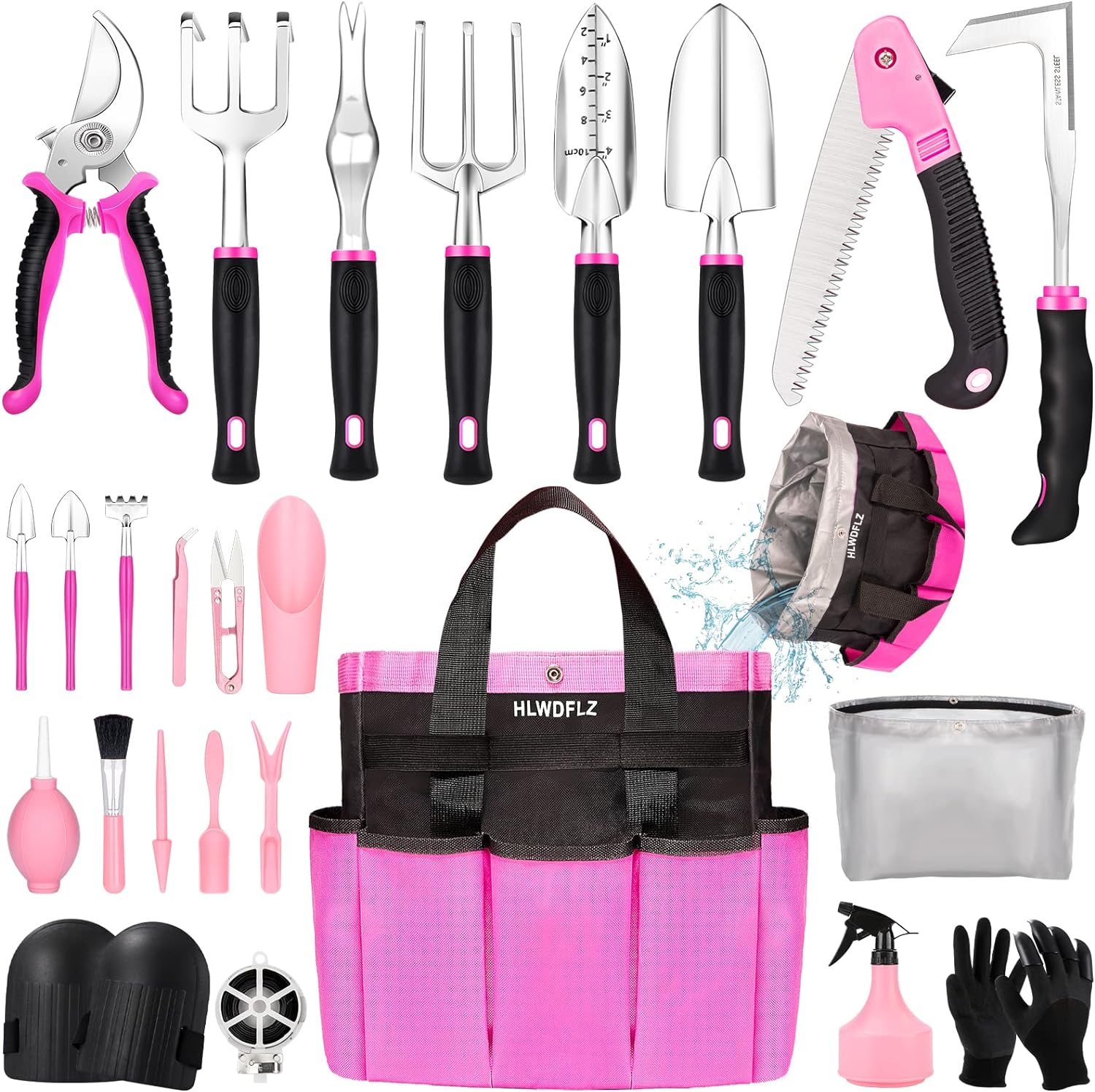 HLWDFLZ Purple Garden Tool Set Gardening Gifts for Women - 11pcs Heavy Duty Garden Tools with Detachable Storage Bag, Weeder, Dual-purpose Hoe