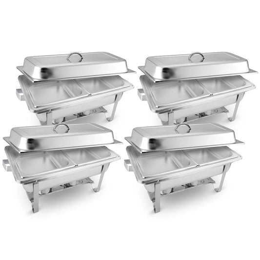 SOGA 4X 4.5L Dual Tray Stainless Steel Chafing Food Warmer Catering Dish