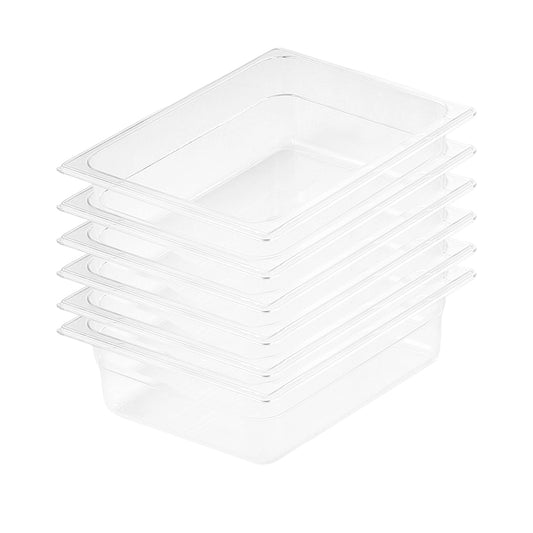 SOGA 150mm Clear Gastronorm GN Pan 1/2 Food Tray Storage Bundle of 6