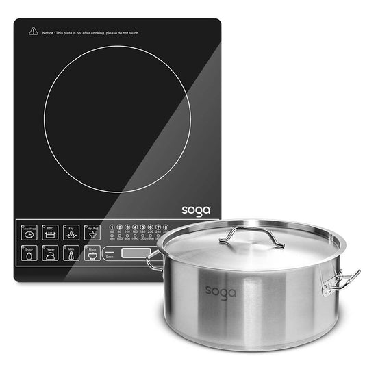 SOGA Electric Smart Induction Cooktop and 17L Stainless Steel Stockpot