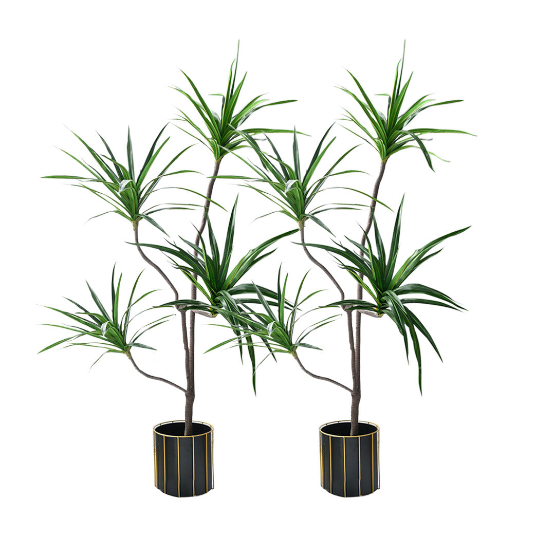 SOGA 2X 180cm Realistic Artificial Dracaena, Rubberised Silk Cloth + Iron Wire, Home Decor