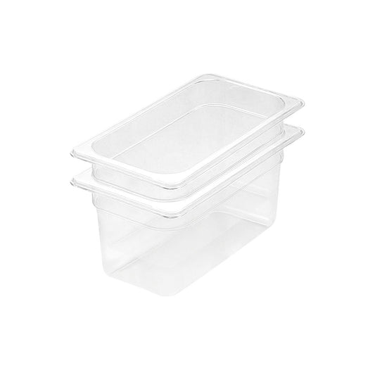 SOGA 150mm Clear Gastronorm GN Pan 1/3 Food Tray Storage Bundle of 2