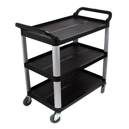 SOGA 3 Tier Food Trolley Food Waste Cart Storage Mechanic Kitchen Black Large