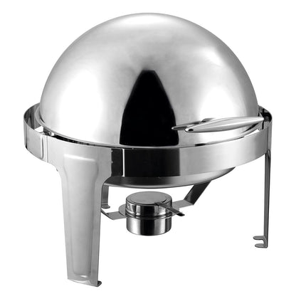 SOGA 6L Stainless Steel Chafing Food Warmer Catering Dish Round Roll Top