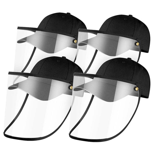 4X Outdoor Protection Hat Anti-Fog Pollution Dust Saliva Protective Cap Full Face Shield Cover Adult Black