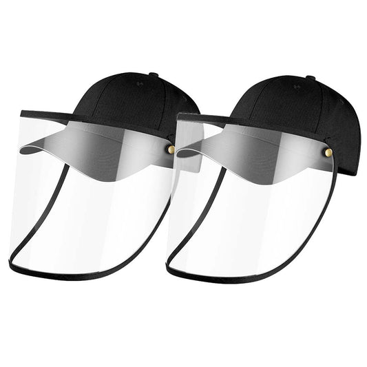 2X Outdoor Protection Hat Anti-Fog Pollution Dust Saliva Protective Cap Full Face Shield Cover Adult Black