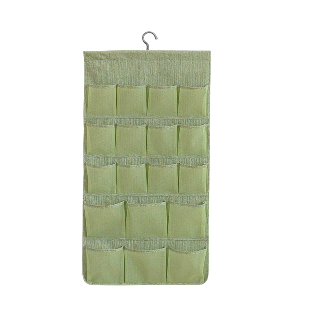 SOGA Green Double Sided Hanging Storage Bag Underwear Bra Socks Mesh Pocket Hanger Home Organiser