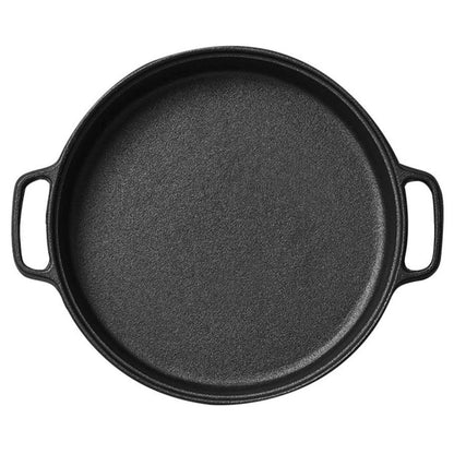 SOGA Cast Iron 35cm Frying Pan Skillet Coating Steak Sizzle Platter