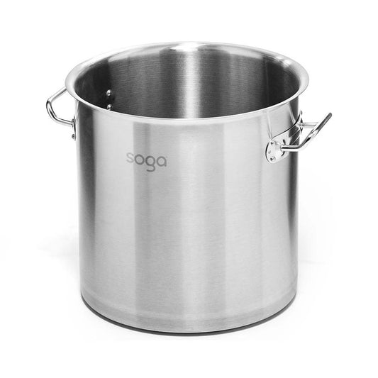 SOGA Stock Pot 33L Top Grade Thick Stainless Steel Stockpot 18/10 Without Lid