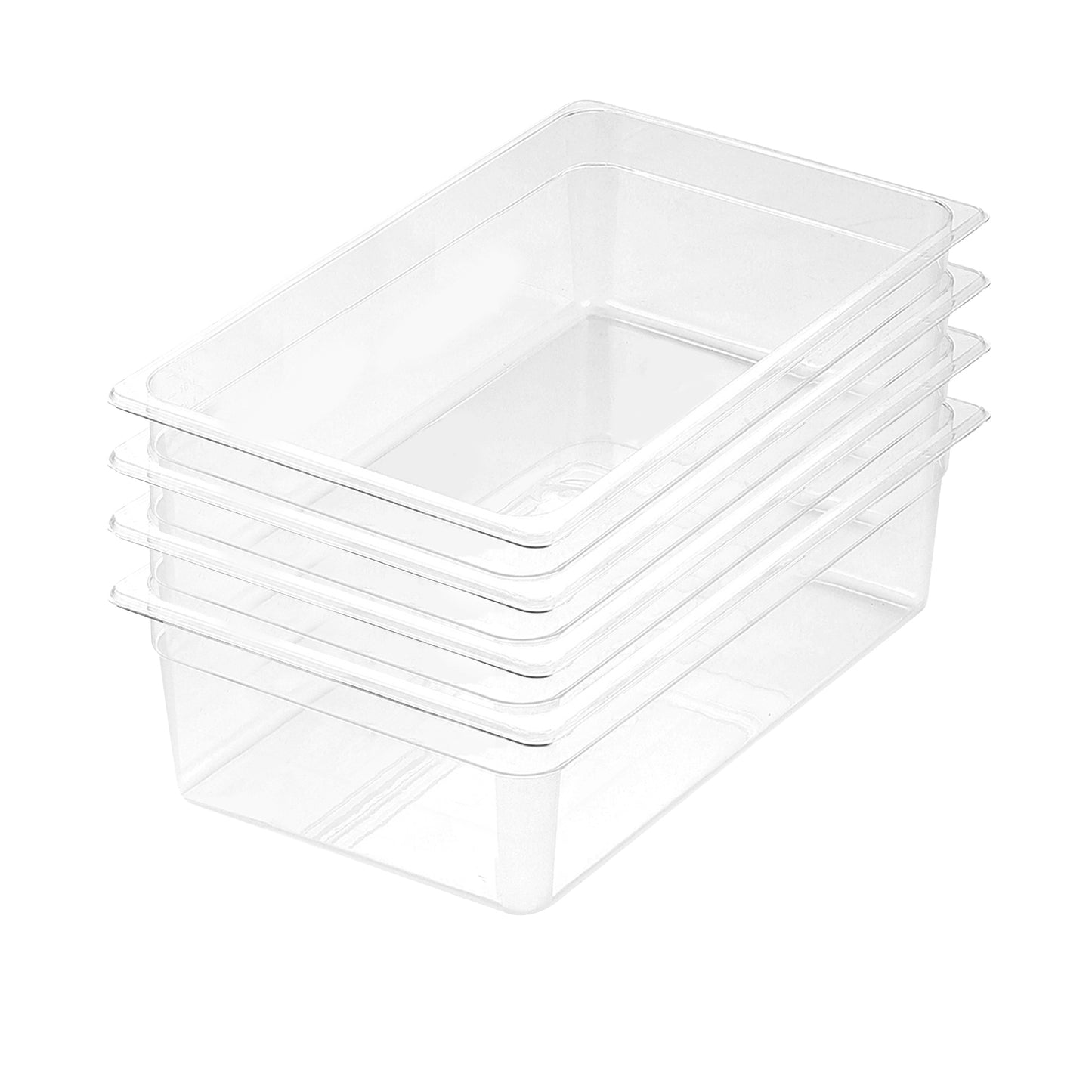 SOGA 150mm Clear Gastronorm GN Pan 1/1 Food Tray Storage Bundle of 4