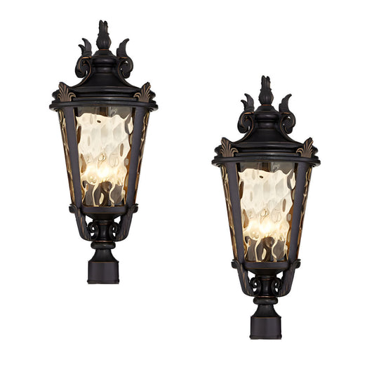 Vintage Lantern 2X 63.5cm Outdoor Post Lantern Light Classic Charm Elegant Patio Antique Inspired Outdoor Lighting