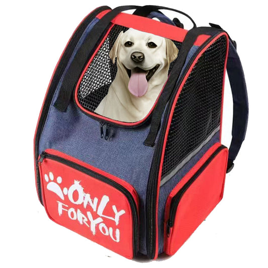 SOGA Red Pet Carrier Backpack Breathable Mesh Portable Safety Travel Essentials Outdoor Bag