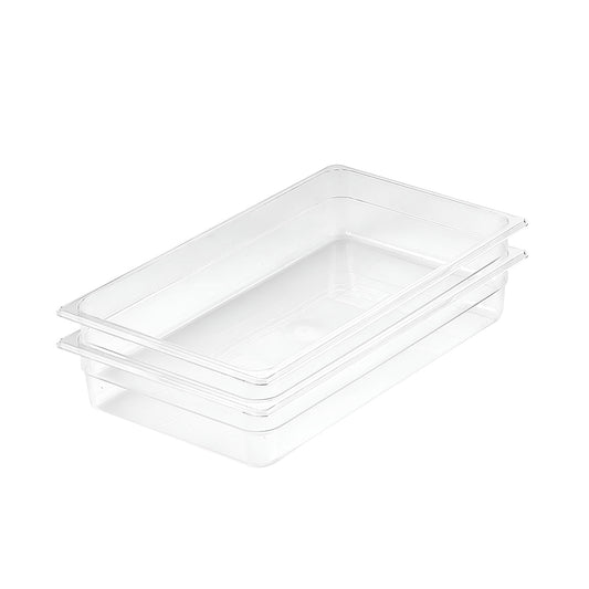 SOGA 100mm Clear Gastronorm GN Pan 1/1 Food Tray Storage Bundle of 2