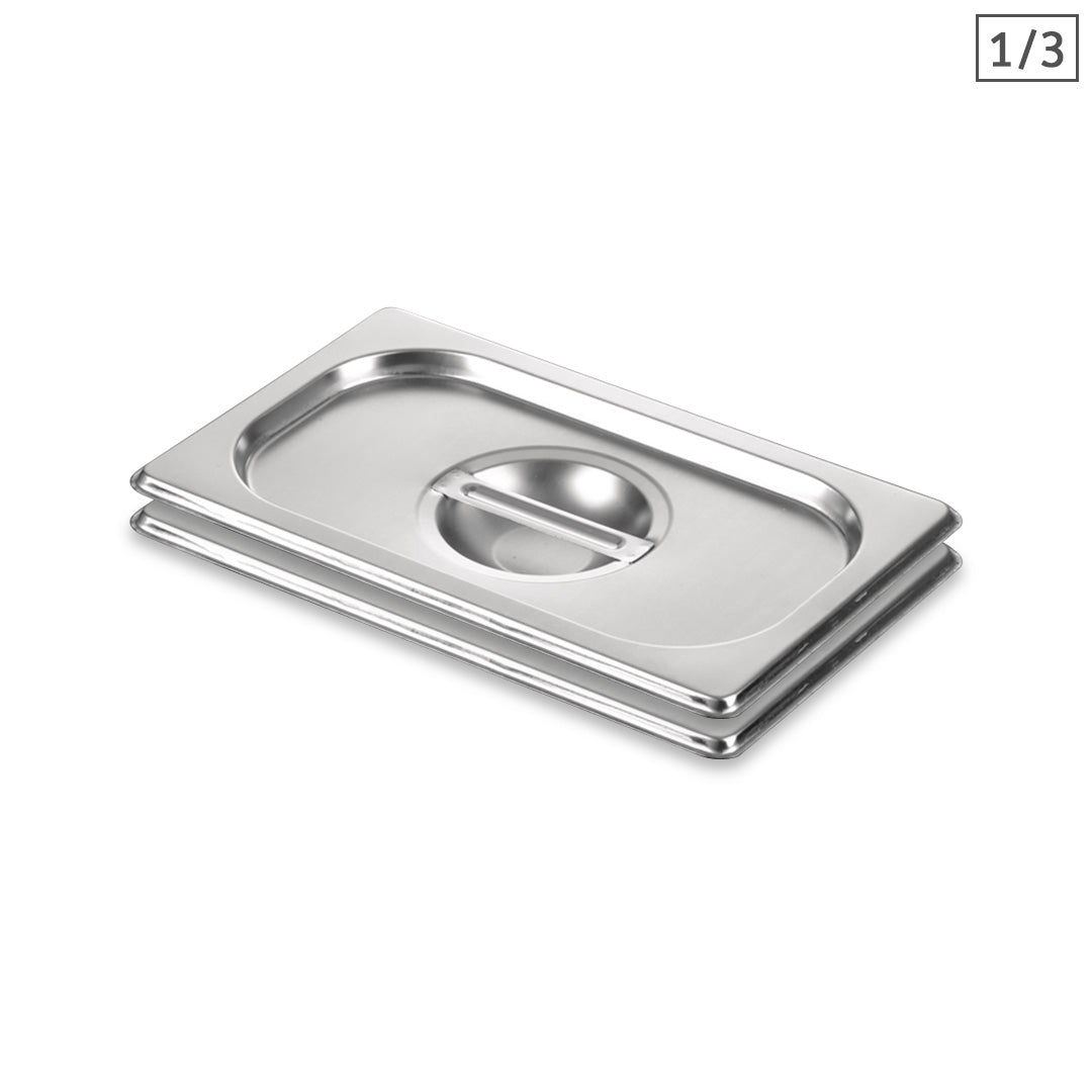 SOGA 2X Gastronorm GN Pan Lid Full Size 1/3 Stainless Steel Tray Top Cover