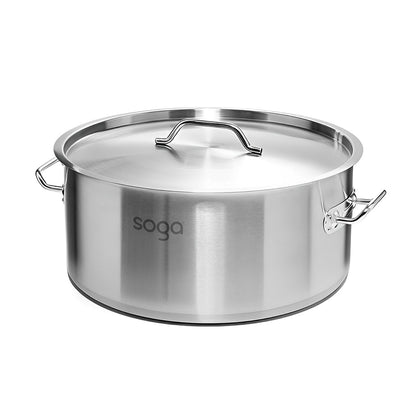 SOGA Stock Pot 83L Top Grade Thick Stainless Steel Stockpot 18/10