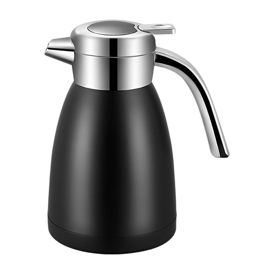 SOGA 1.2L Stainless Steel Kettle Insulated Vacuum Flask Water Coffee Jug Thermal Black