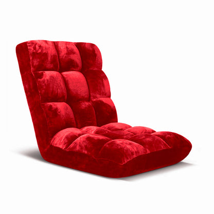 SOGA Floor Recliner Folding Lounge Sofa Futon Couch Folding Chair Cushion Red