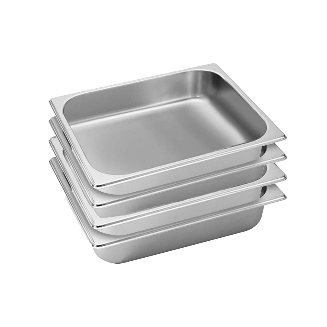 SOGA 4X Gastronorm GN Pan Full Size 1/2 GN Pan 6.5cm Deep Stainless Steel Tray