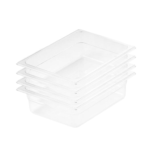 SOGA 150mm Clear Gastronorm GN Pan 1/2 Food Tray Storage Bundle of 4