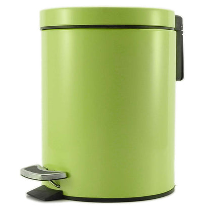 SOGA Foot Pedal Stainless Steel Rubbish Recycling Garbage Waste Trash Bin Round 12L Green