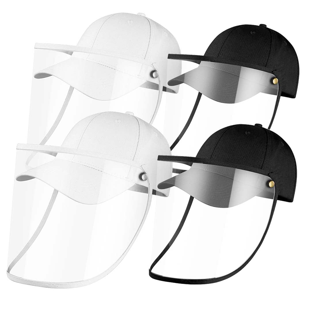 4X Outdoor Protection Hat Anti-Fog Pollution Dust Saliva Protective Cap Full Face Shield Cover Kids/Adult White Black