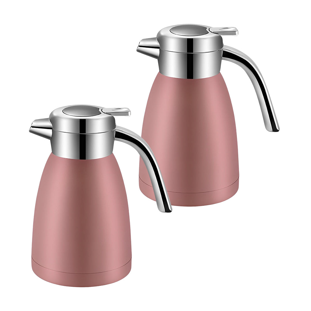 SOGA 2X 2.2L Stainless Steel Kettle Insulated Vacuum Flask Water Coffee Jug Thermal Pink