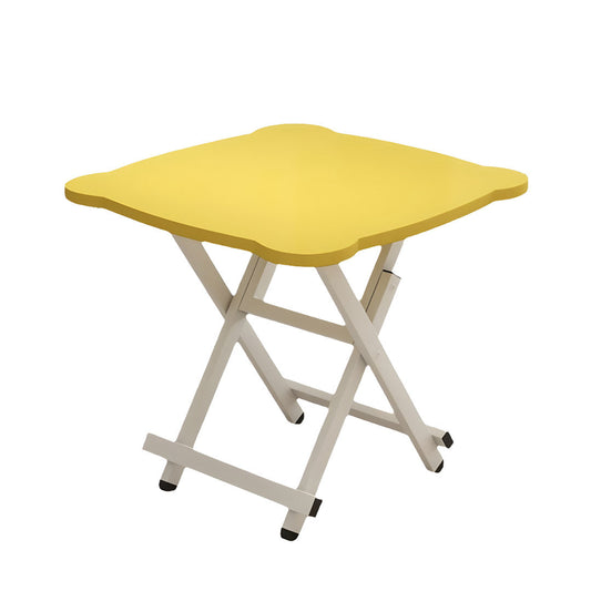 SOGA Yellow Minimalist Cat Ear Folding Table Indoor Outdoor Portable Stall Desk Home Decor