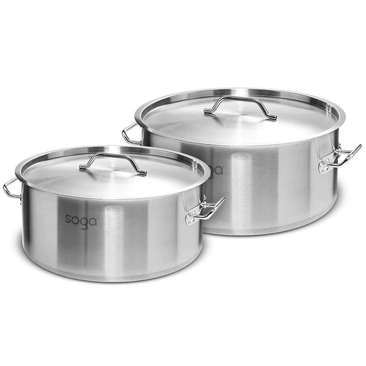 SOGA Stock Pot 9L 23L Top Grade Thick Stainless Steel Stockpot 18/10