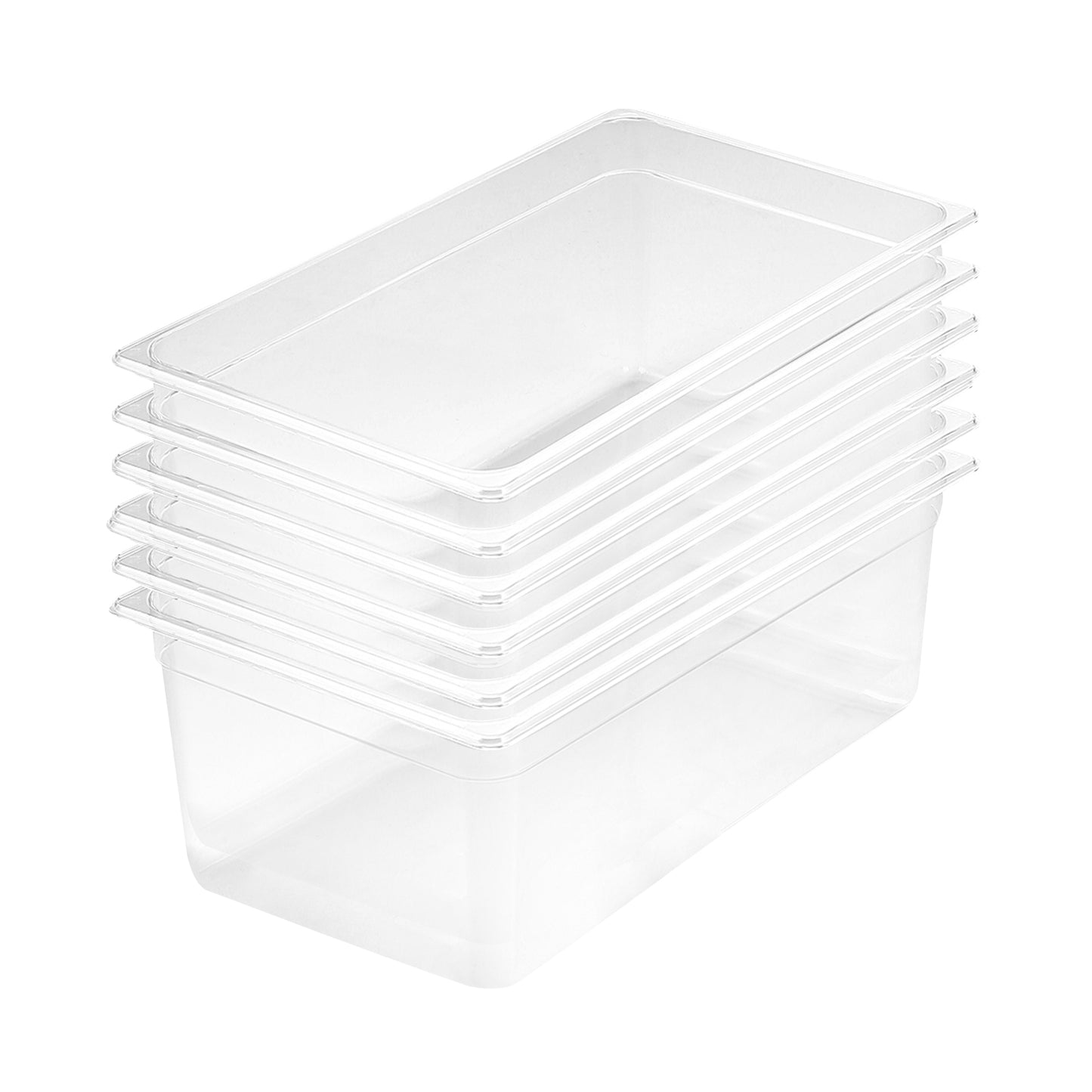 SOGA 200mm Clear Gastronorm GN Pan 1/1 Food Tray Storage Bundle of 6