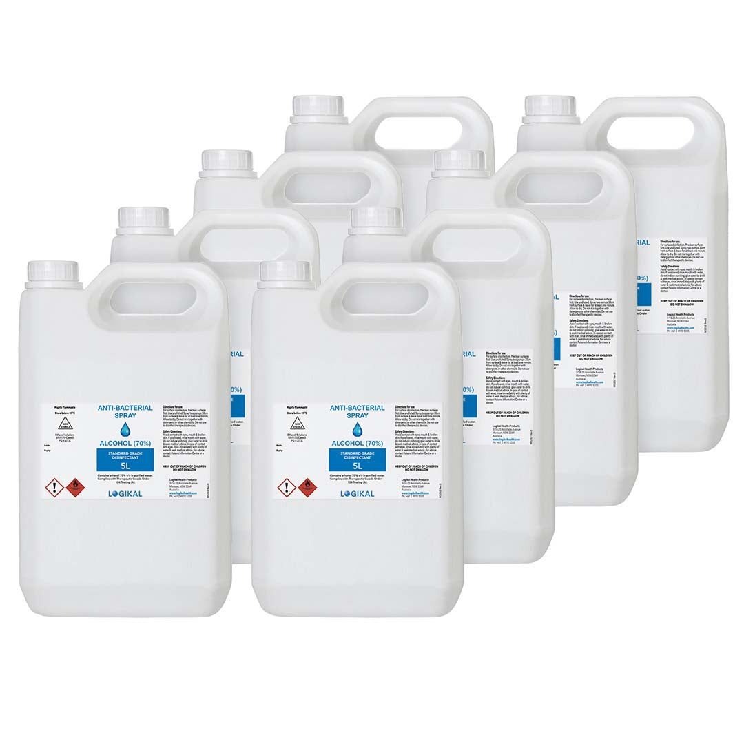 8X 5L Standard Grade Disinfectant Anti-Bacterial Alcohol