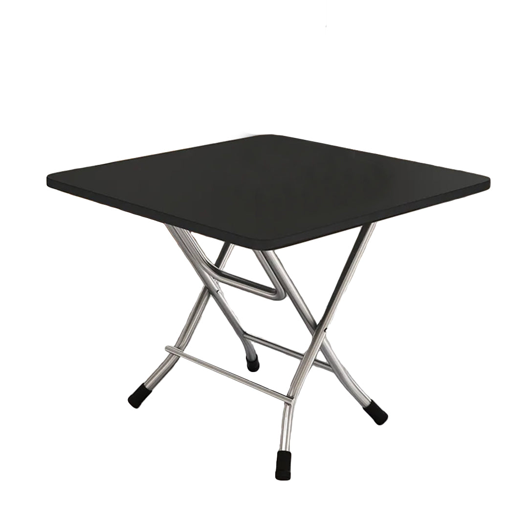 SOGA Black Portable Square Table Standing Legs Foldable Furniture Home Decor