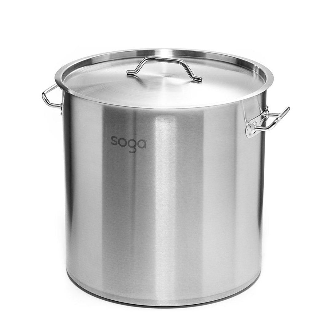 SOGA Stock Pot 225Lt Top Grade Thick Stainless Steel Stockpot 60CMX80CM 18/10