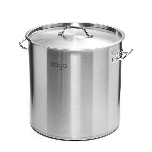 SOGA Stock Pot 225Lt Top Grade Thick Stainless Steel Stockpot 60CMX80CM 18/10