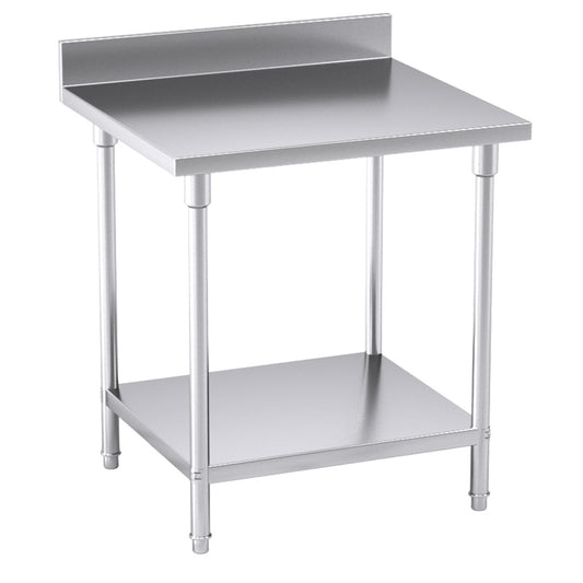 SOGA Commercial Catering Kitchen Stainless Steel Prep Work Bench Table with Back-splash 80*70*85cm