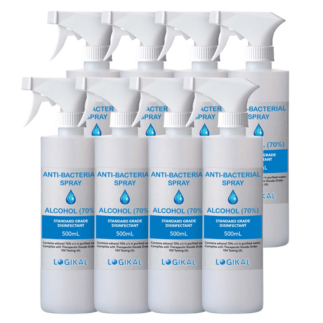 8X 500ml Standard Grade Disinfectant Anti-Bacterial Alcohol Spray Bottle