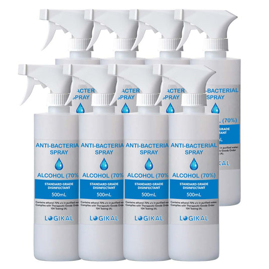 8X 500ml Standard Grade Disinfectant Anti-Bacterial Alcohol Spray Bottle