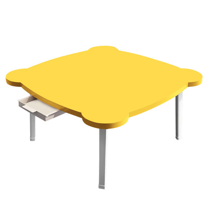 SOGA Yellow Minimalist Cat Ear Portable Floor Table Small Space-Saving Mini Desk Home Decor