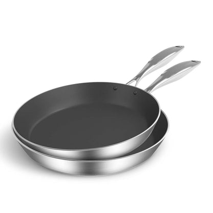 SOGA Stainless Steel Fry Pan 22cm 30cm Frying Pan Skillet Induction Non Stick Interior FryPan