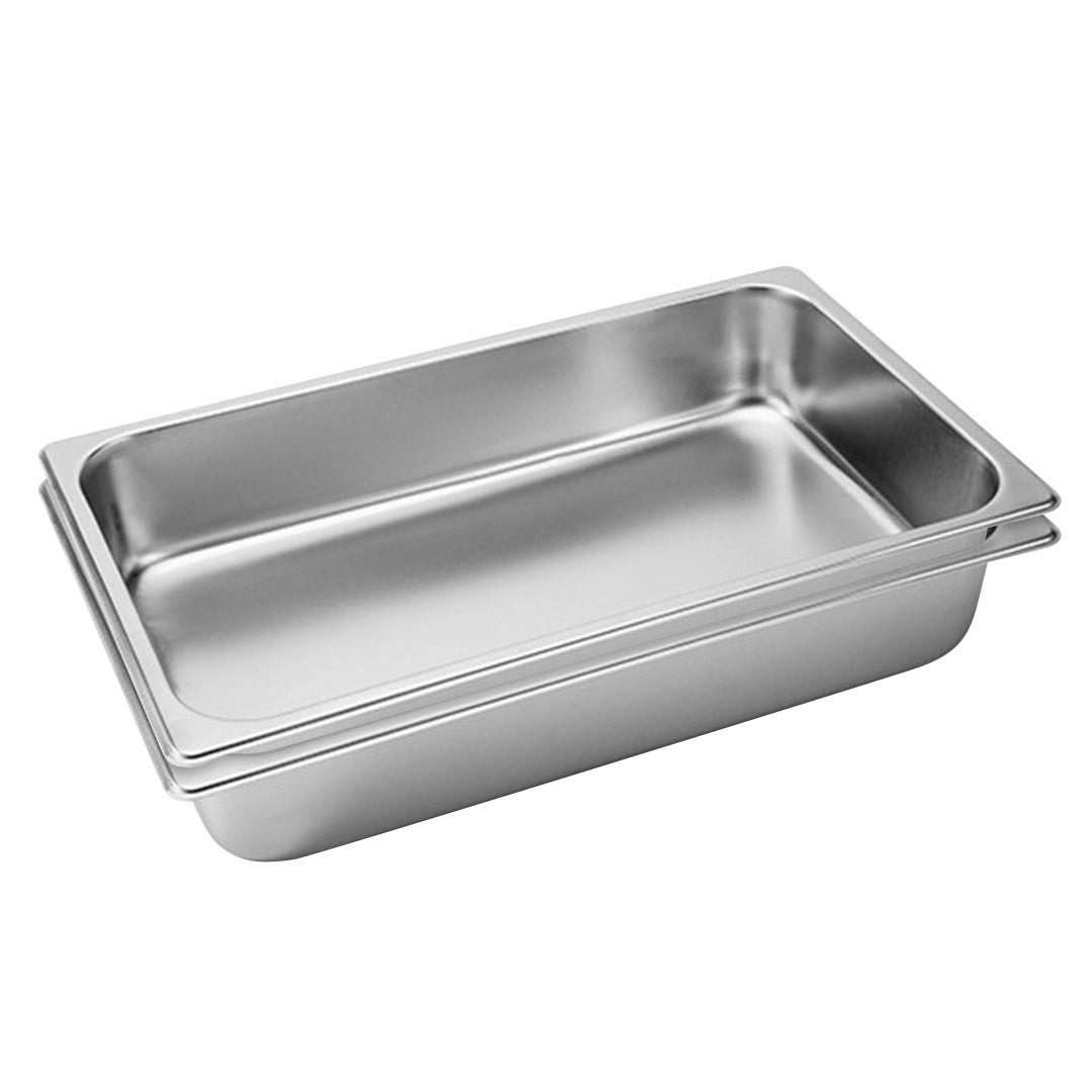 SOGA 2X Gastronorm GN Pan Full Size 1/1 GN Pan 10cm Deep Stainless Steel Tray