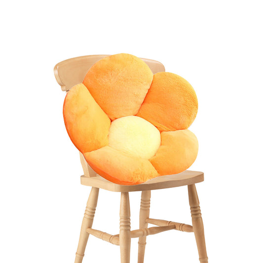 SOGA Orange Whimsical Big Flower Shape Cushion Soft Leaning Bedside Pad Floor Plush Pillow Home Decor