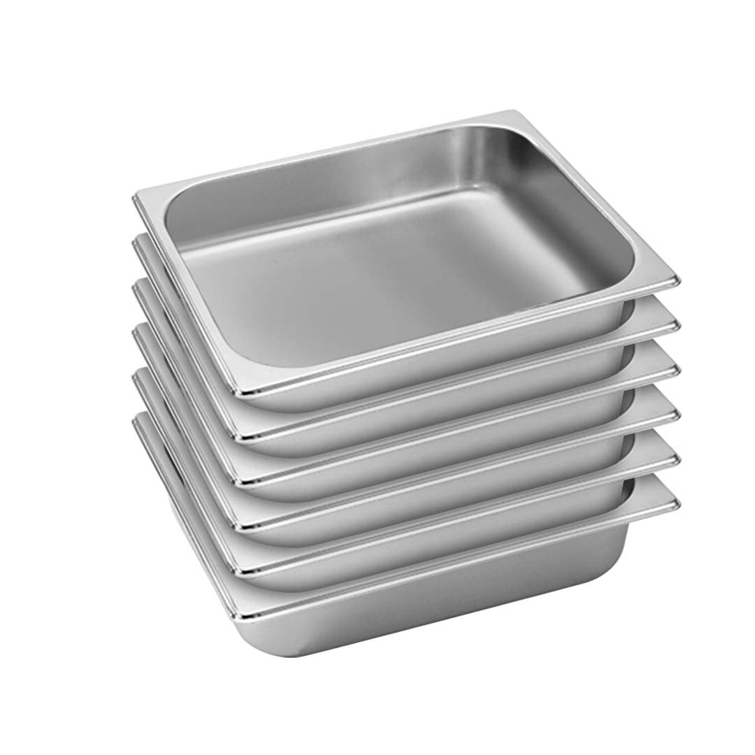 SOGA 6X Gastronorm GN Pan Full Size 1/2 GN Pan 6.5cm Deep Stainless Steel Tray