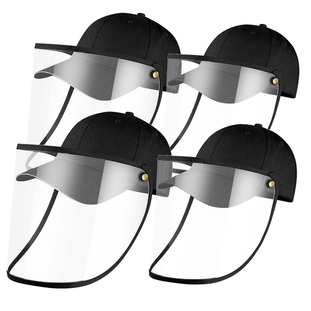 4X Outdoor Protection Hat Anti-Fog Pollution Dust Saliva Protective Cap Full Face Shield Cover Kids/Adult Black