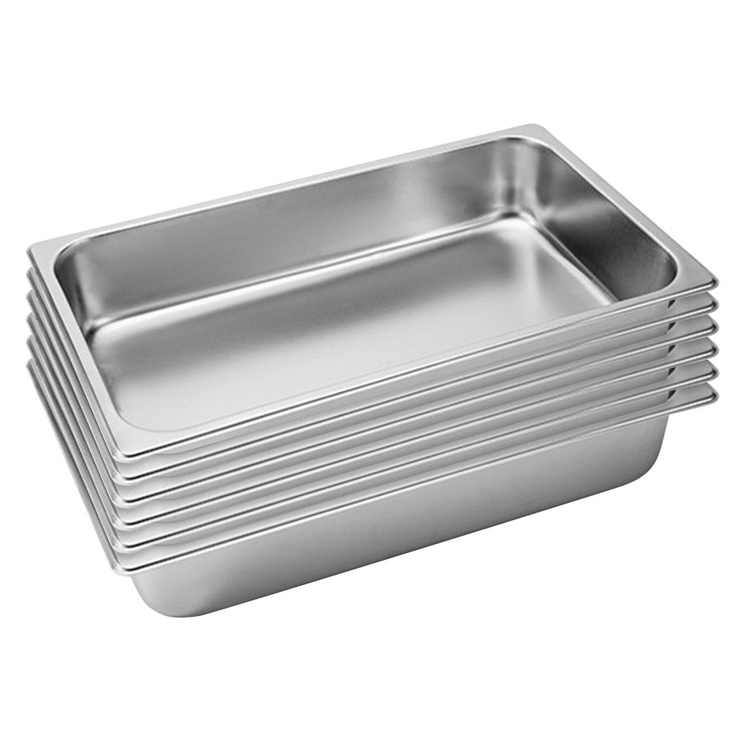 SOGA 6X Gastronorm GN Pan Full Size 1/1 GN Pan 10cm Deep Stainless Steel Tray