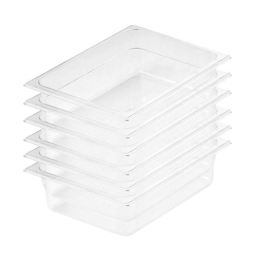 SOGA 100mm Clear Gastronorm GN Pan 1/2 Food Tray Storage Bundle of 6