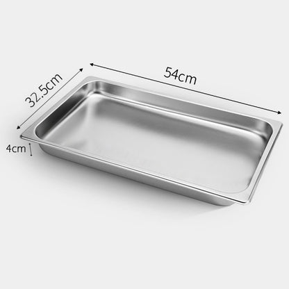 SOGA Gastronorm GN Pan Full Size 1/1 GN Pan 4cm Deep Stainless Steel Tray