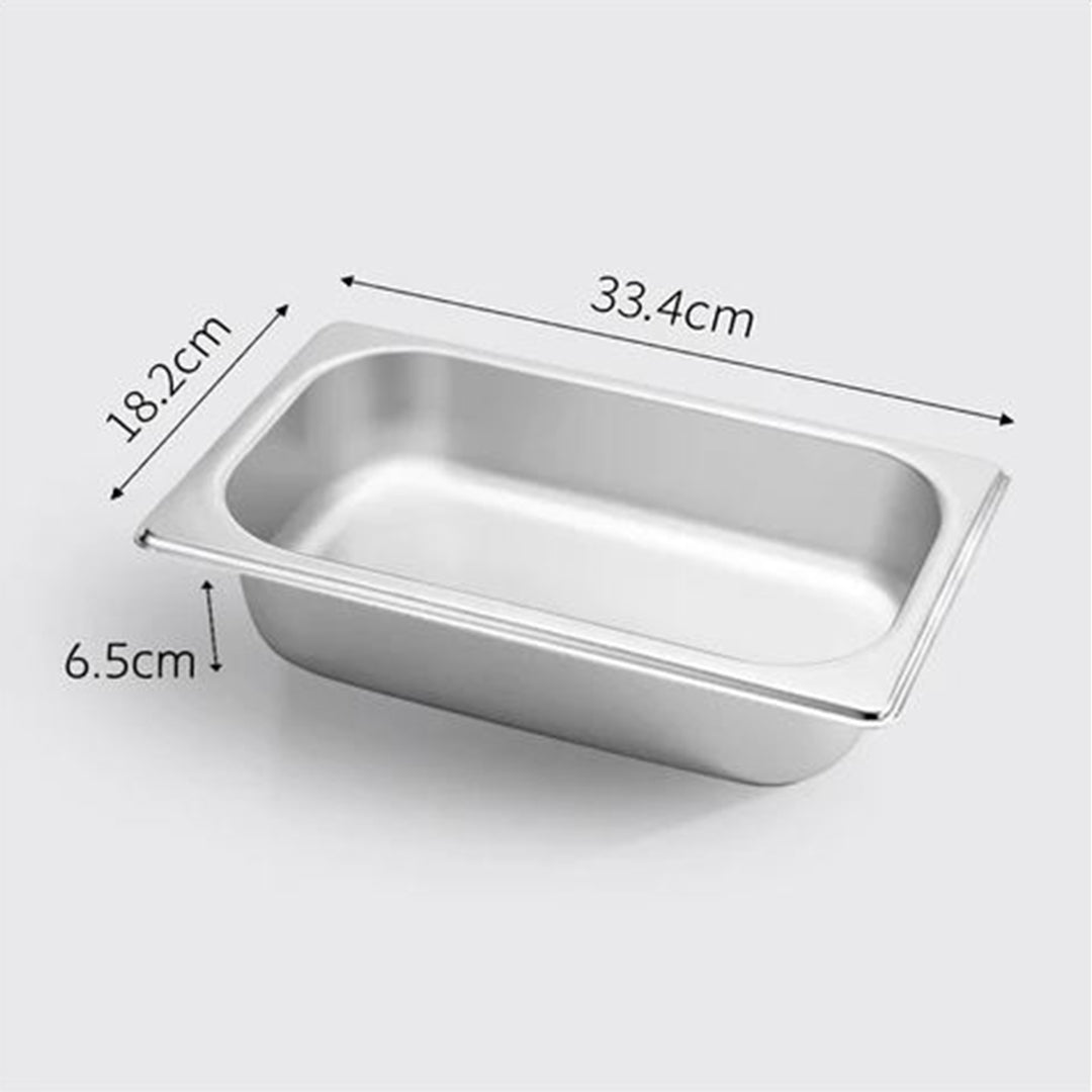 SOGA 4X Gastronorm GN Pan Full Size 1/3 GN Pan 6.5 cm Deep Stainless Steel Tray