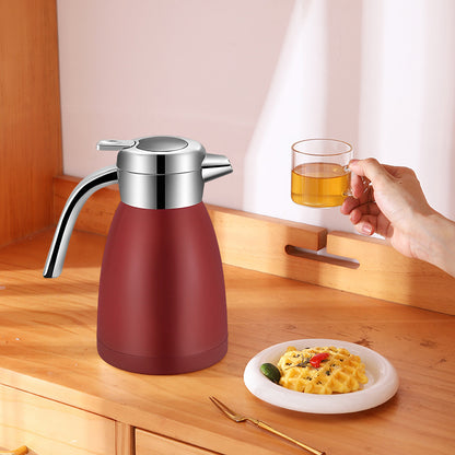 SOGA 1.2L Stainless Steel Kettle Insulated Vacuum Flask Water Coffee Jug Thermal Red