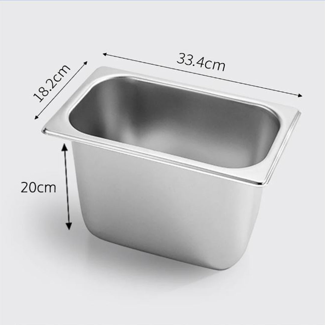 SOGA Gastronorm GN Pan Full Size 1/3 GN Pan 20cm Deep Stainless Steel Tray